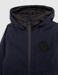 Boy's 2-in-1 navy jacquard parka jacket-2