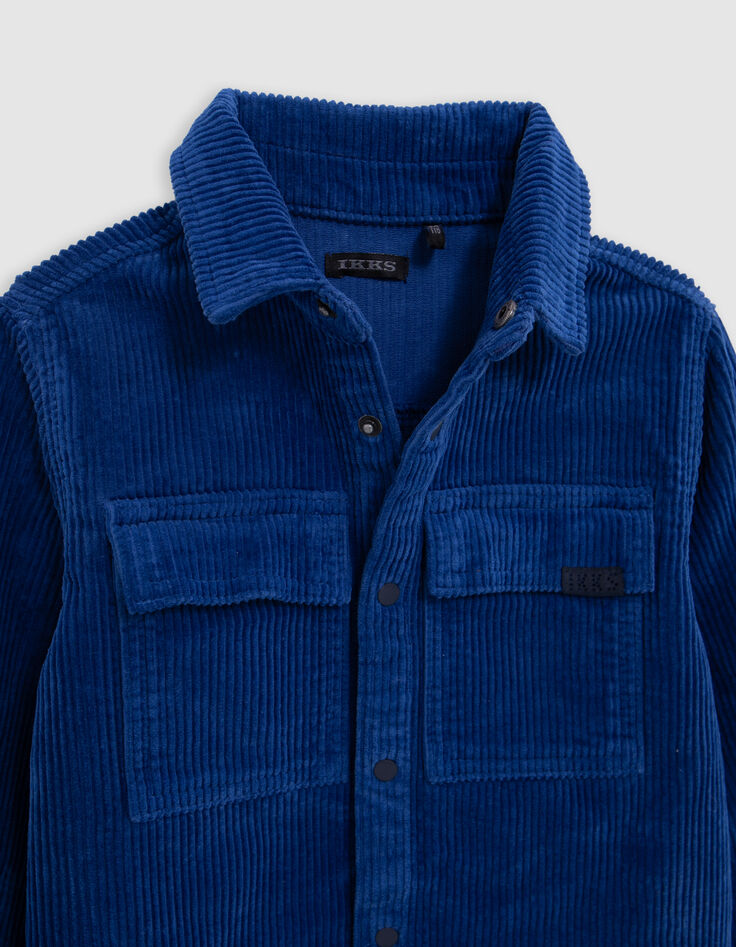 Blauw corduroy overhemd voor jongens-4