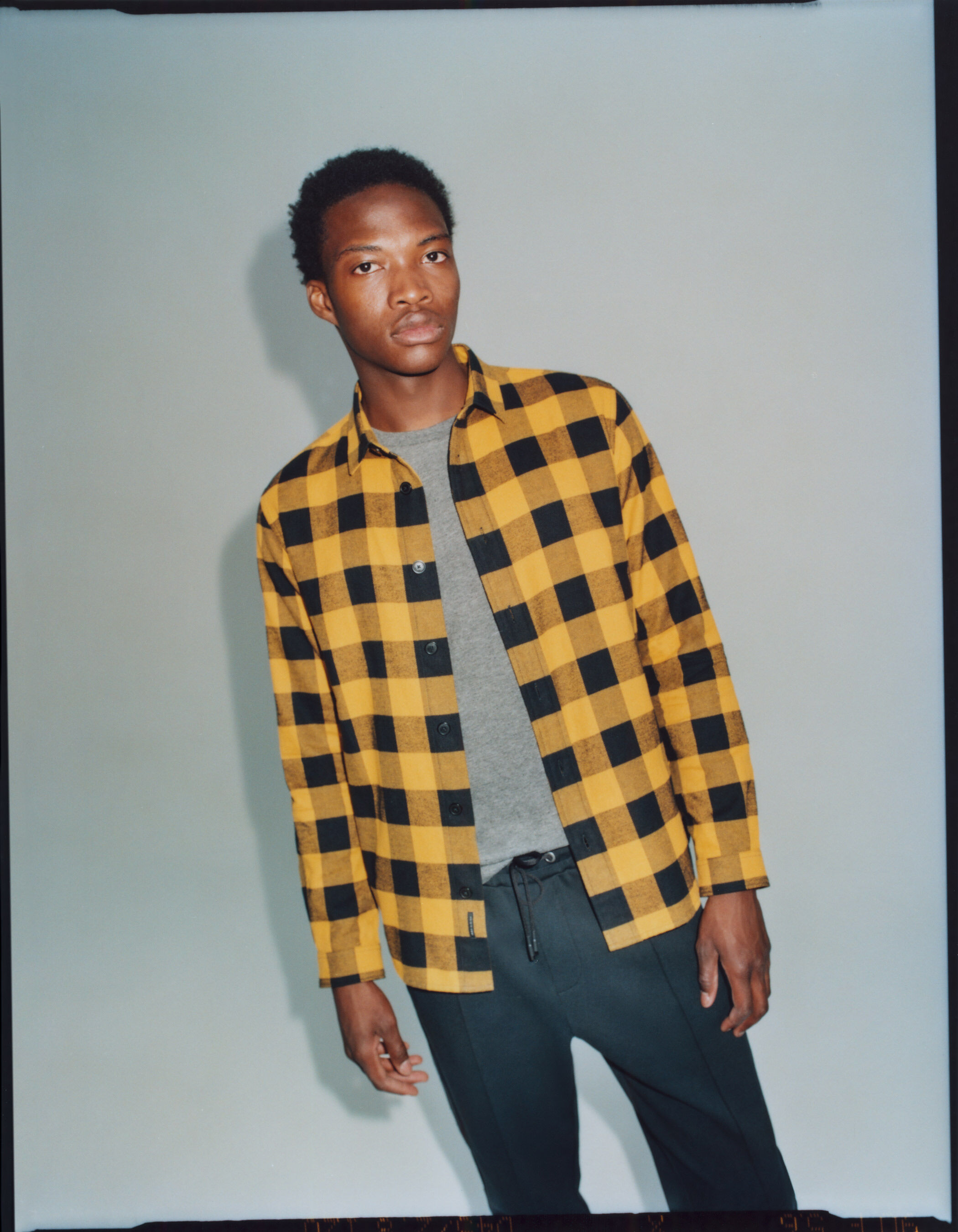 Yellow flannel sale with hood