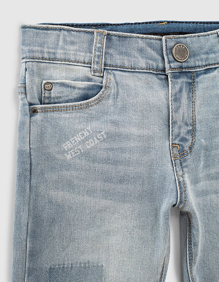 Faded blue slim jeans print biokatoen waterless jongens -3