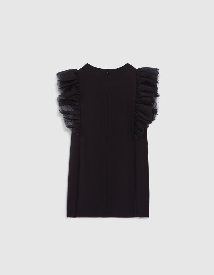 Schwarzes Mädchenrüschenkleid aus Tüll-4