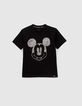 Zwart T-shirt opdruk Mickey geblokt IKKS - MICKEY-2