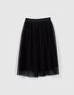 Jupe midi noire tulle plumetis fille-5