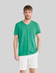 T-shirt L'Essentiel petrol coton bio encolure V Homme-1
