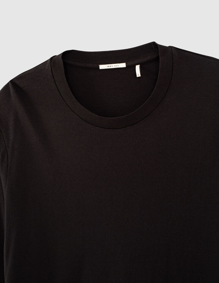 T-shirt noir en coton modal Homme-5