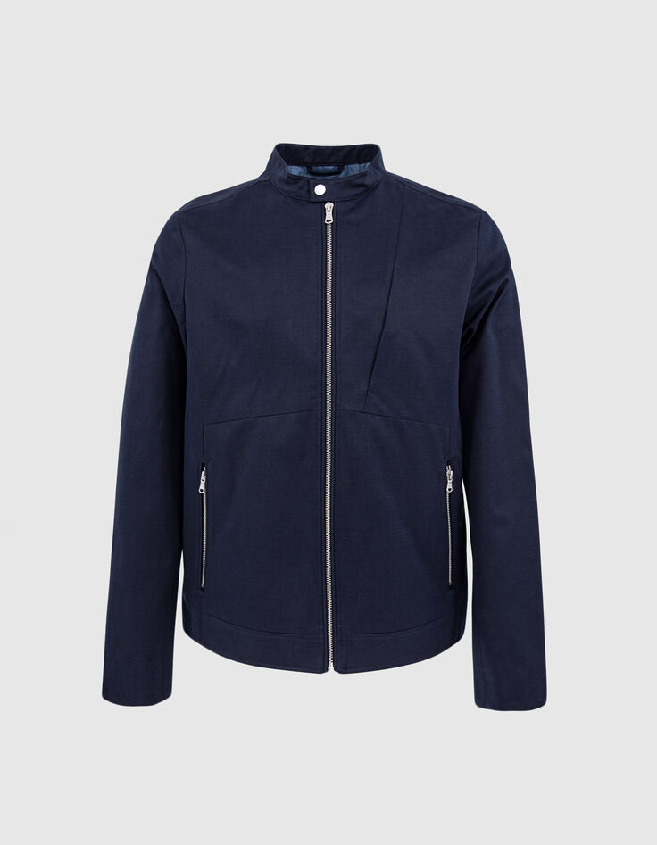 Blouson marine à col pressionné Homme-6