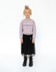 Girls’ black dotted Swiss tulle midi skirt-4