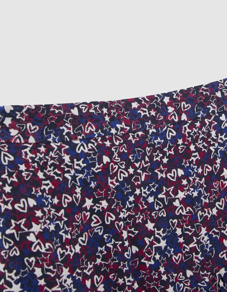 Girls’ navy stars and hearts LENZING™ ECOVERO™ skirt-2