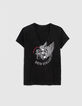 Women’s black winged helmet and slogan T-shirt -6