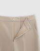 Women's beige recycled polyester suit pants-5