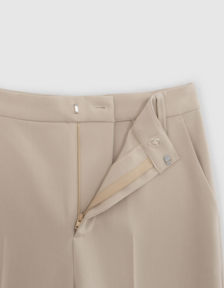 Pantalón de traje de mujer de poliéster reciclado beige-5