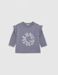 Blauw t-shirt met boodschap voor babymeisjes-1