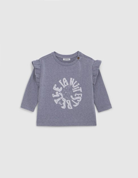 Blauw t-shirt met boodschap voor babymeisjes - IKKS