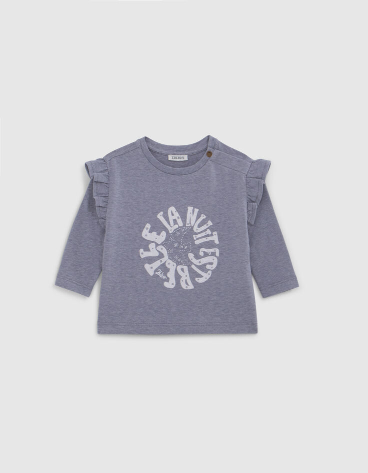 Blauw t-shirt met boodschap voor babymeisjes-1