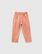 Mädchen-Jeans im Paper-Bag-Fit in Dusty Rose -4