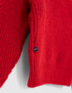 Pull rouge clair tricot avec volants fille-6