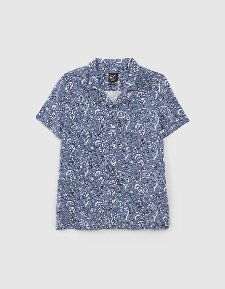 Boys’ slate bandana print Ecovero® shirt-1