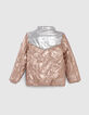 Girls’ pale pink padded jacket, star/lightning embroidery-3