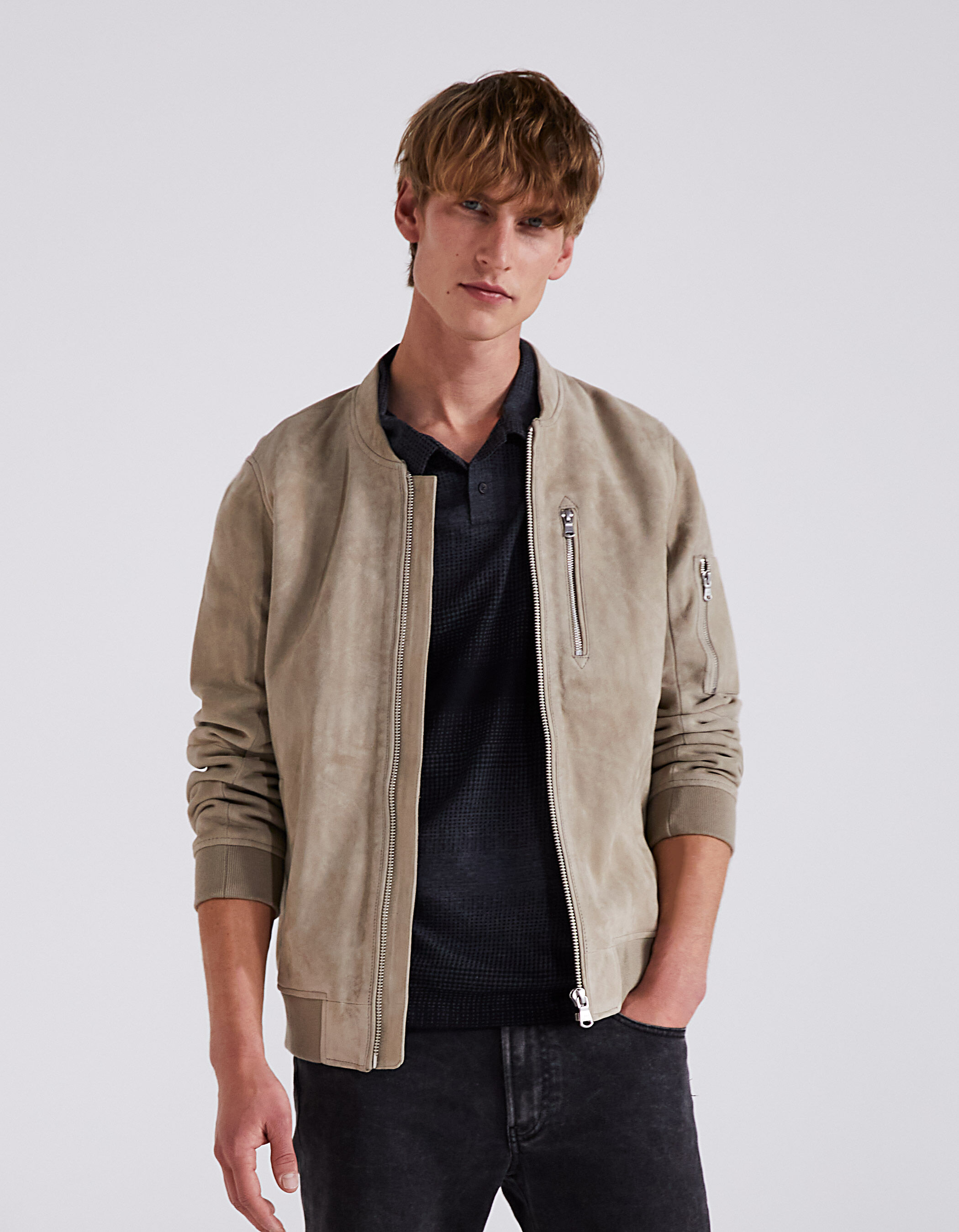 Esprit suede 2025 bomber jacket