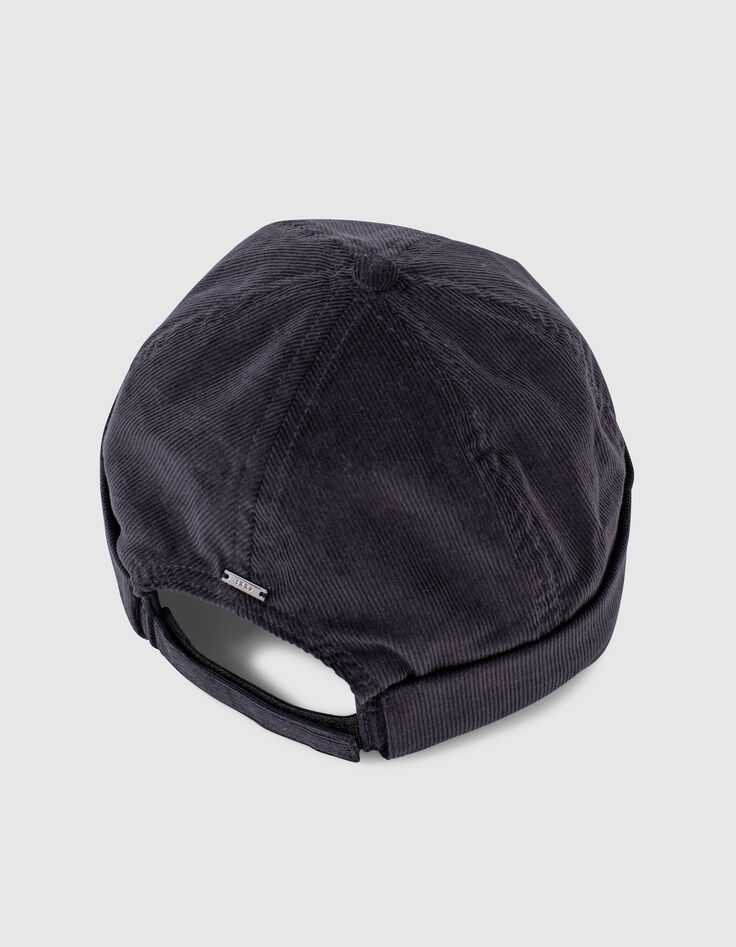 Bonnet marine en velours milleraies Homme-5