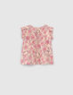 Roze blouse kasjmier bloemenprint EcoVero™ babymeisjes-2