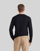 T-shirt noir en coton modal Homme-3