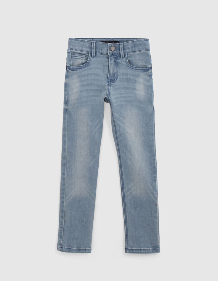 Boy's blue SLIM jeans with wear-3