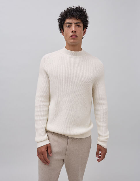 Pull craie tricot à col cheminée Homme - IKKS