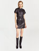 Women’s Pure Edition leather short dress with waist tie-4