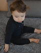 Pantalón gris jaspeado de tricot algodón bio bebé-6