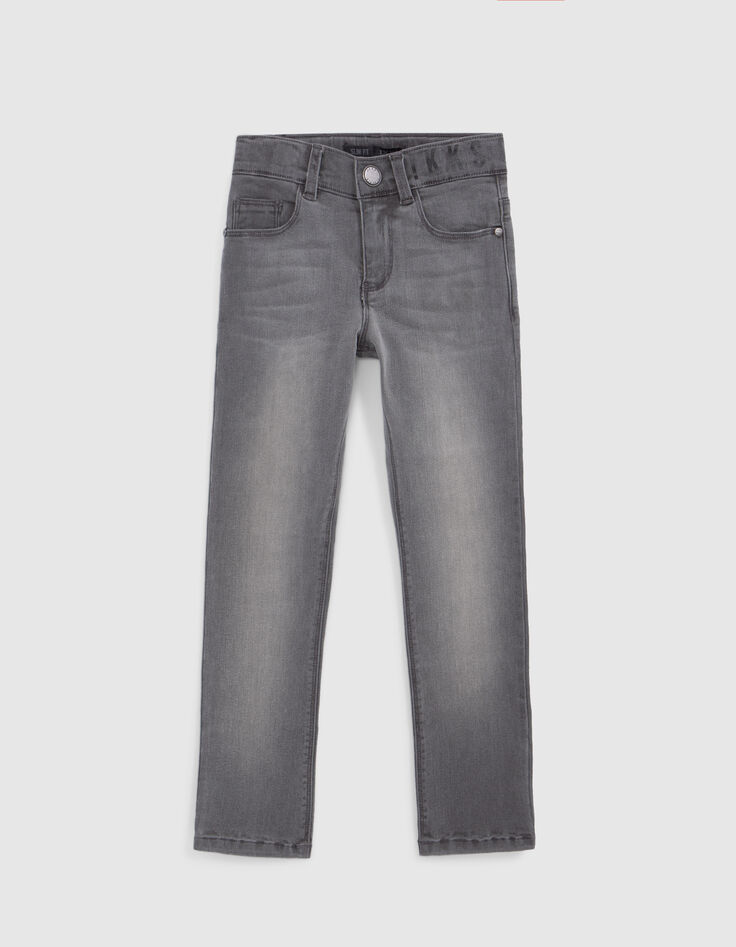 Grijze SLIM jeans met brede gestreepte tailleband jongens-3