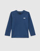 Tee-shirt bleu brut Essentiel coton bio-1