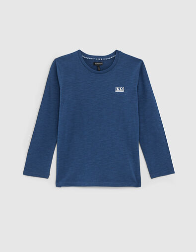 Camiseta azul brut Essentiel algodón bio - IKKS