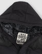 Boys' black padded jacket with Bandana lining-2