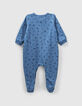 Baby’s medium blue rock print organic cotton sleepsuit-2