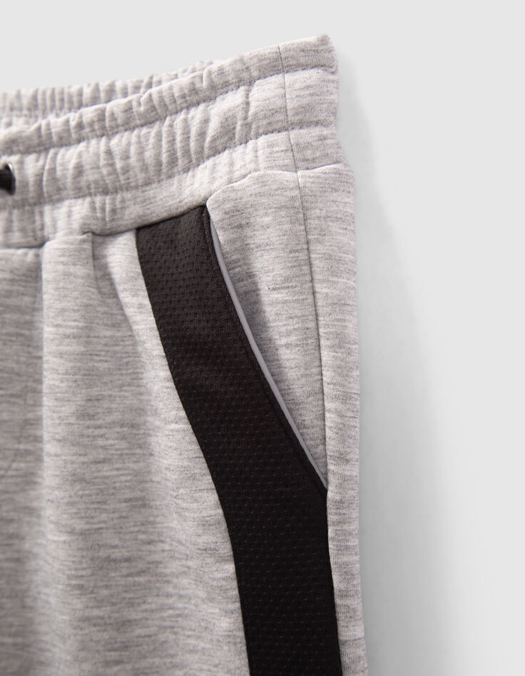 Boys’ grey joggers with black and reflective details-6