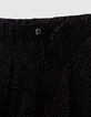 Girls’ black texture, lurex, jacquard velvet knit shorts-6