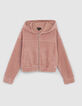 Girls' powder pink corduroy cardigan-1