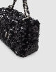 Sac à main noir tout sequins fille-5