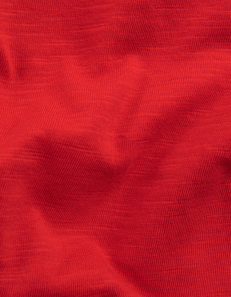 Camiseta roja algodón bordado delante cara espalda niño-7