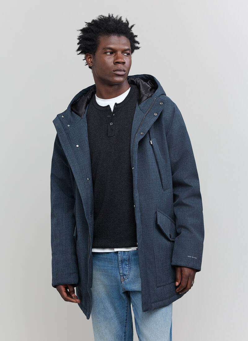 Parka indigo matelassée effet denim Homme - IKKS