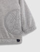 Sudadera bebé niño gris maxi bordada peluche-4