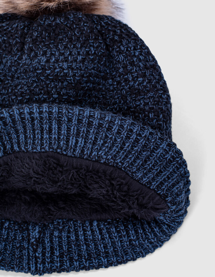 Boys’ dark blue and black deep dye knit beanie-4