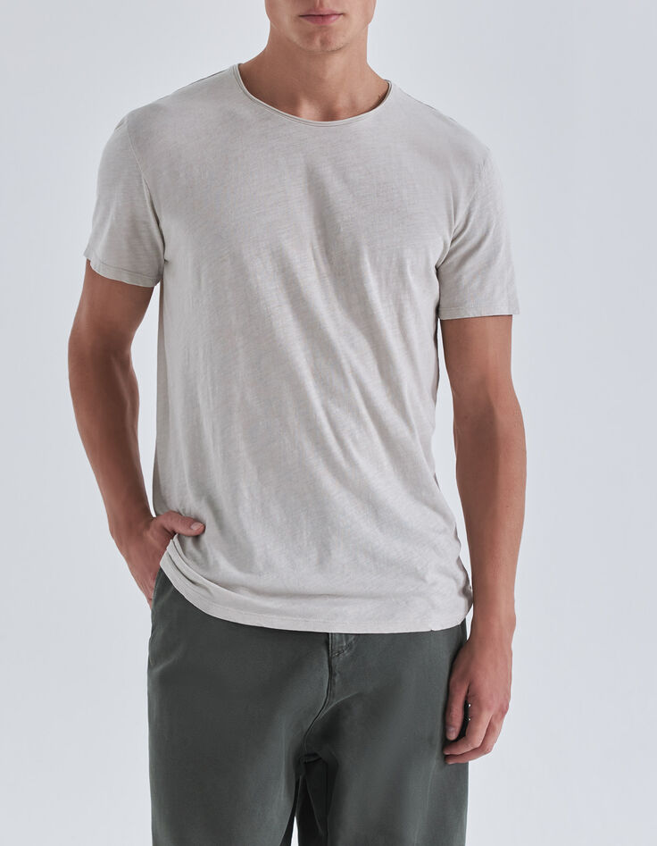 Men’s Essential cement grey round-neck short-sleeve t-shirt-1