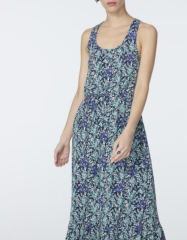 Robe longue en viscose imprimé Sea Flowers-2