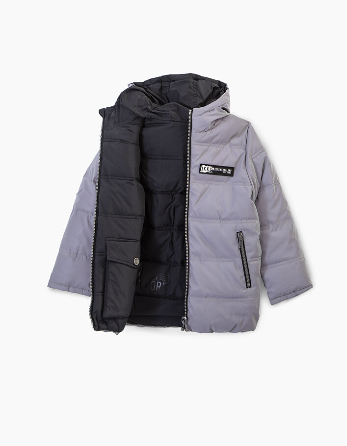 Boys’ black and silver reversible padded jacket