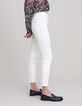 Women's slim white powerstretch braided belt cropped jeans-7