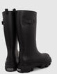 Women’s black rain boots with lugged soles-4