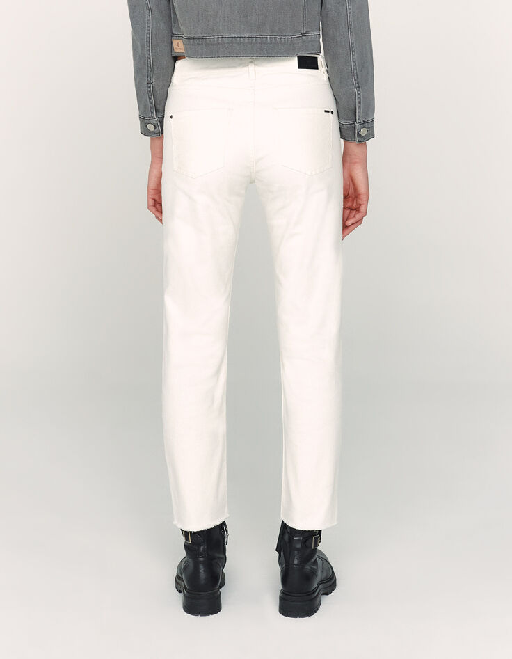 Women’s white organic cropped high-waist straight jeans-3