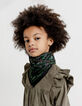 Recycled khaki square scarf leo-floral print girl-1